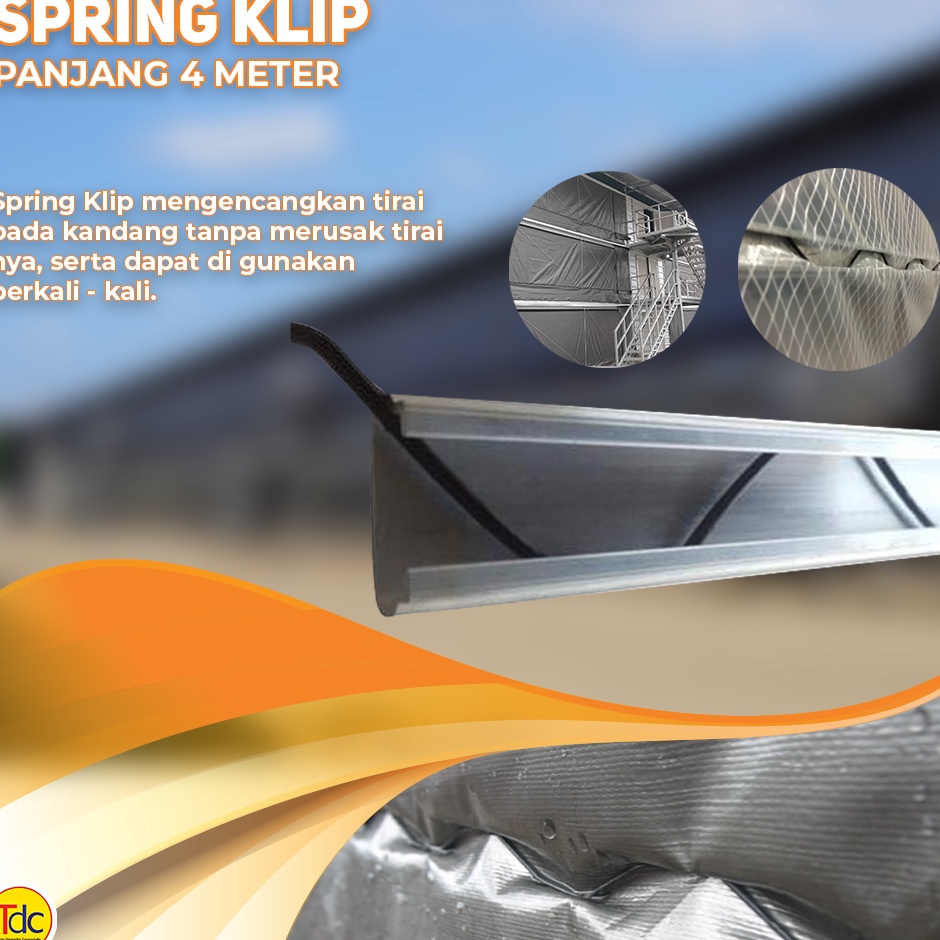 Spring Clip 4 MeterKawat Alat Pasang Plastik UV Green HouseTiraiTerpalKlip PenjepitGavanizedSpring k