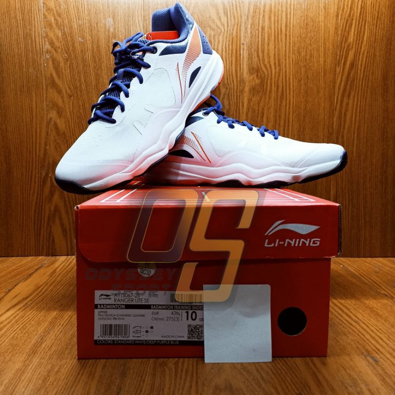 Sepatu Badminton Lining Ranger TD SE (Standard White/Deep Purple Blue) 100% ORIGINAL