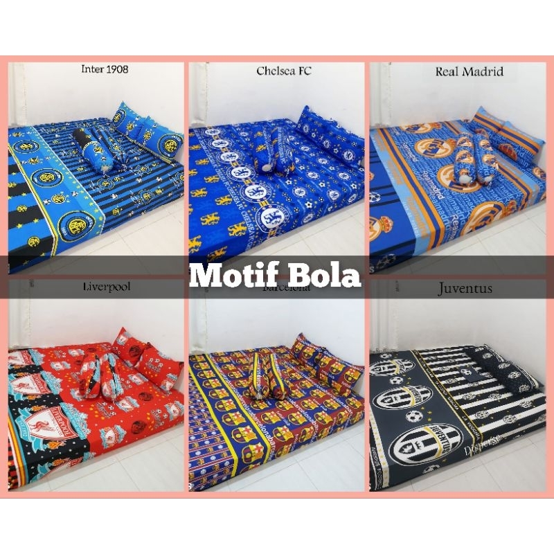 Sprei Homemade Motif Bola Chelsea / Inter Milan / Real Madrid / Barcelona