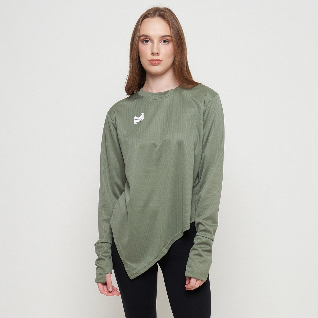 Monexo - Run15 Baju Olahraga Wanita Lengan Panjang Hijab Sport T-Shirt Yoga Oversize