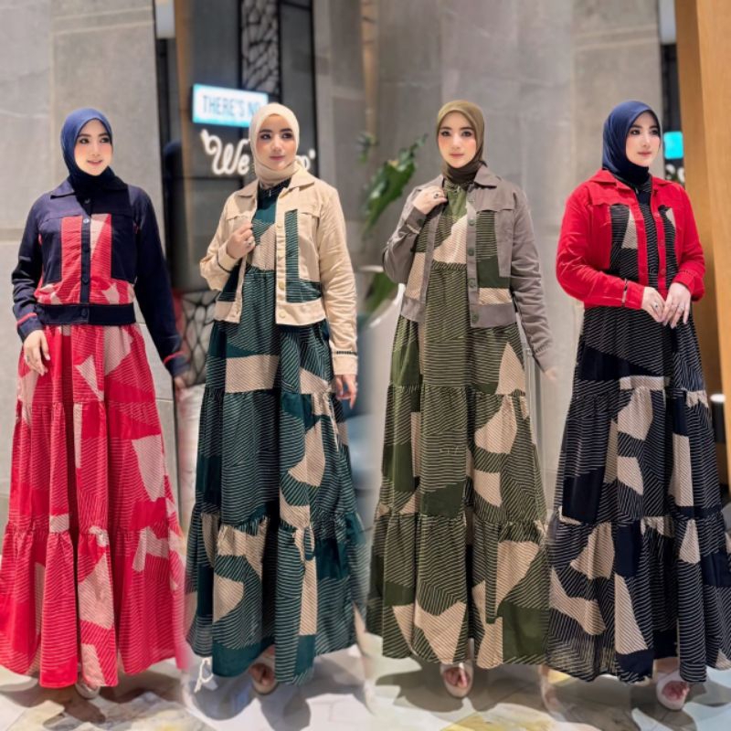 (p1a) BSHOP MAYESA Baju Dress Iner outer wanita Mayesa Set B shop by Rio. Nazra Sha