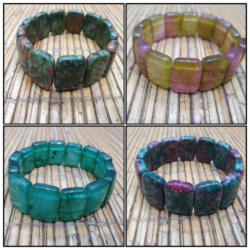 Gelang batu bentuk kotak lebar