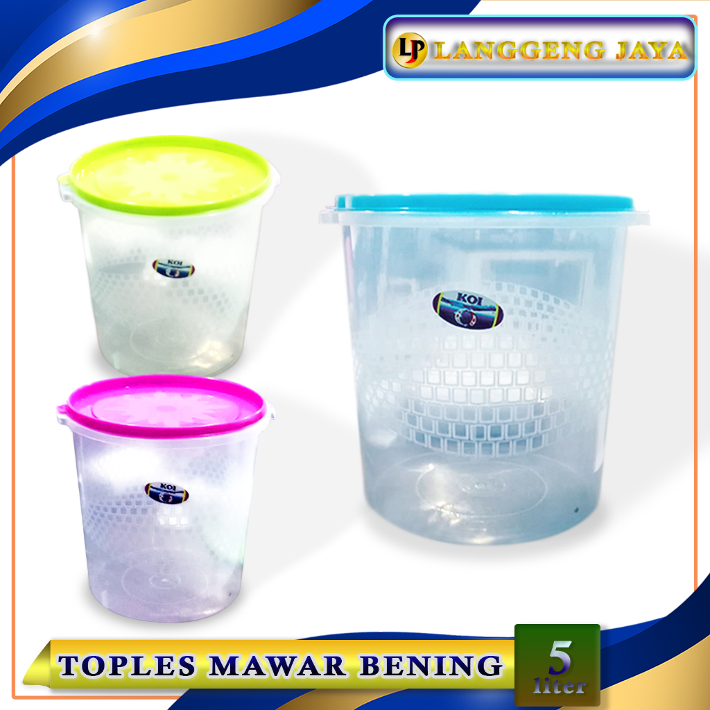 Toples Mawar Bening  Serba Guna | Toples Kue Kering Peyek 5 Liter