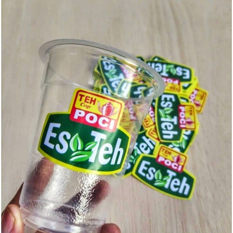 

Label Kemasan Es Teh P@c¡ 100pcs stiker Cutting