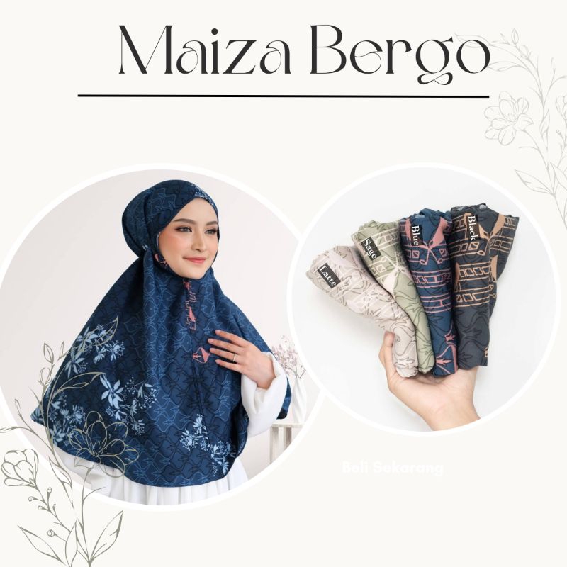 Hijab instan bergo motif/maiza Bergo premium|Maiza Bergo Motif Instan
