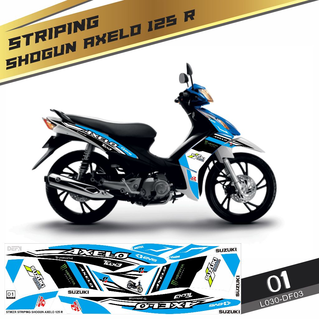 Stiker striping Decal Suzuki Shogun Axelo 125 R 2011-2014 Semifullbody Variasi DF03