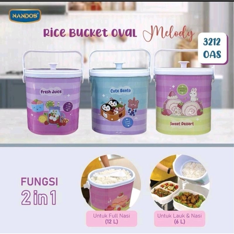 TERMOS NASI 2 IN 1 OVAL 12 LITER NAIBA / RICE BUCKET NAIBA OVAL 12 LITER / TERMOS SERBAGUNA NAIBA / 