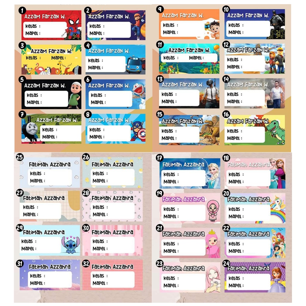 

40 PCS STIKER LABEL BUKU TINGGAL TEMPEL AJA