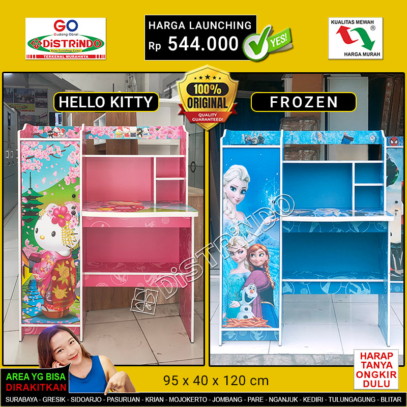 Meja Belajar Anak Karakter Spiderman Ada Lemari dan Rak