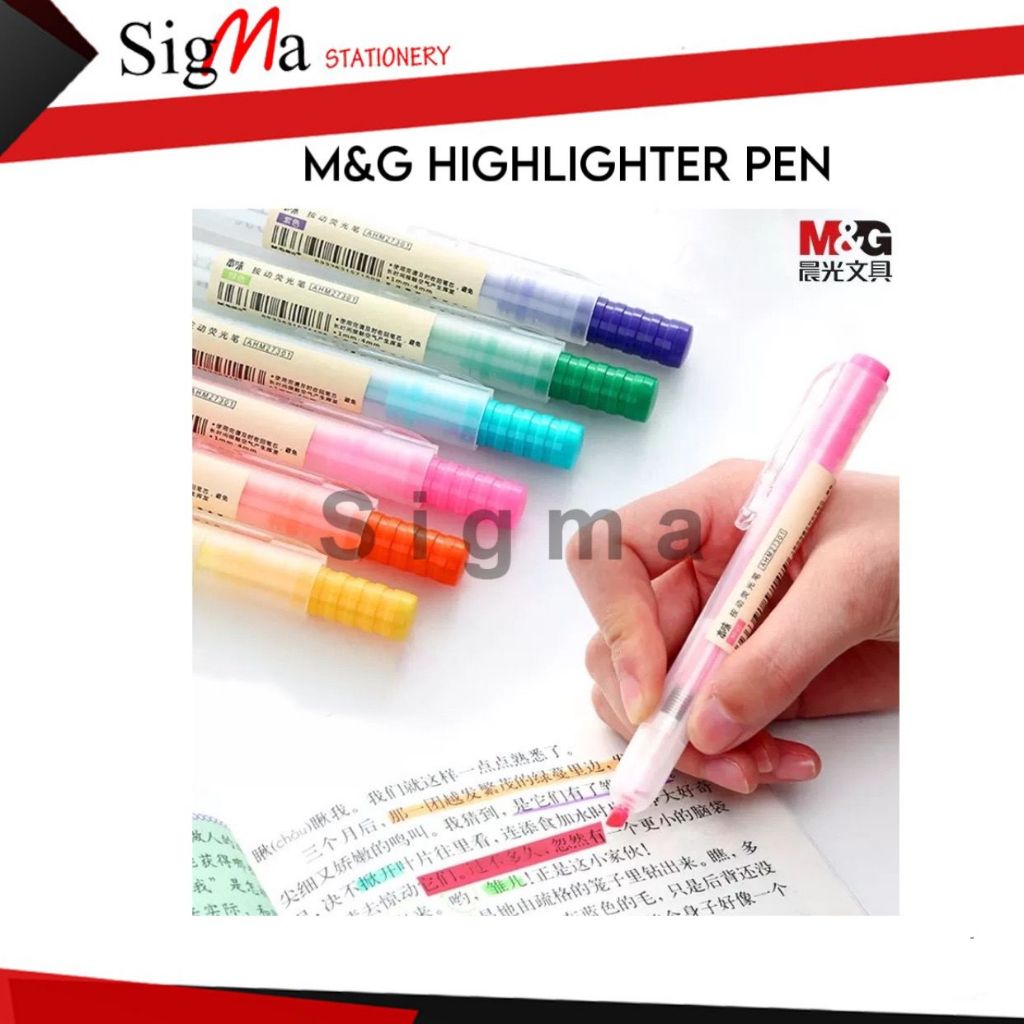 

M&G Highlighter / Penanda Warna / Stabilo Cetek Biru Kuning Ungu Hijau Pink Oren/ AHM27301