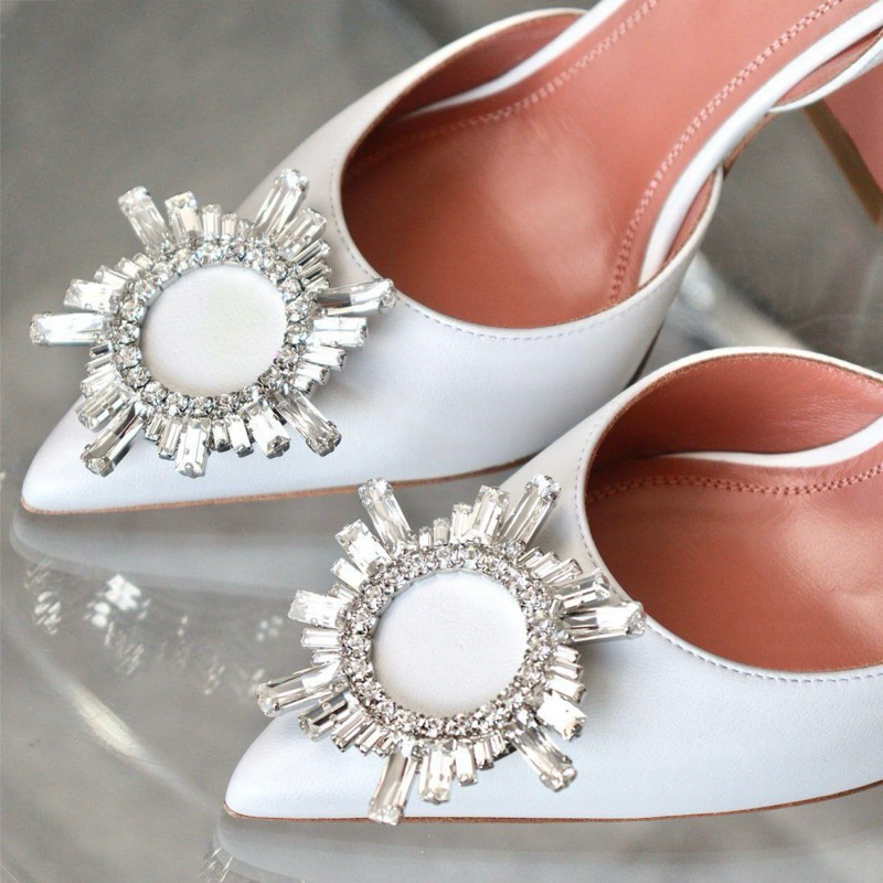 Original Amina Muaddi Slingback Begum 95mm Pumps in Nappa Leather