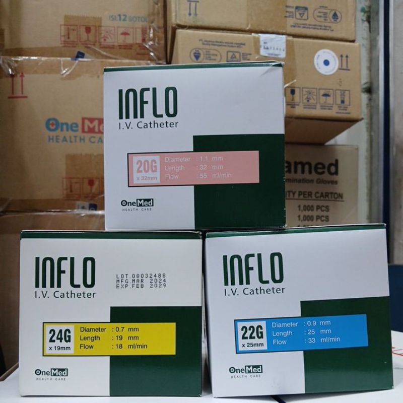 Jarum Infus Inflo IV Catheter Abbocath 18G 20G 22G 24G Onemed