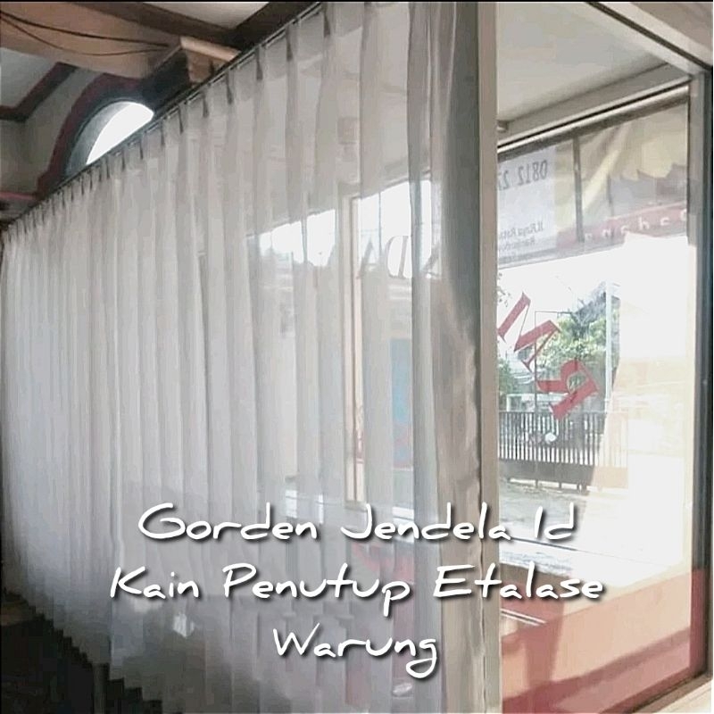Gorden Etalase Warung Makan Hordeng Vitrase Putih Polos transparan