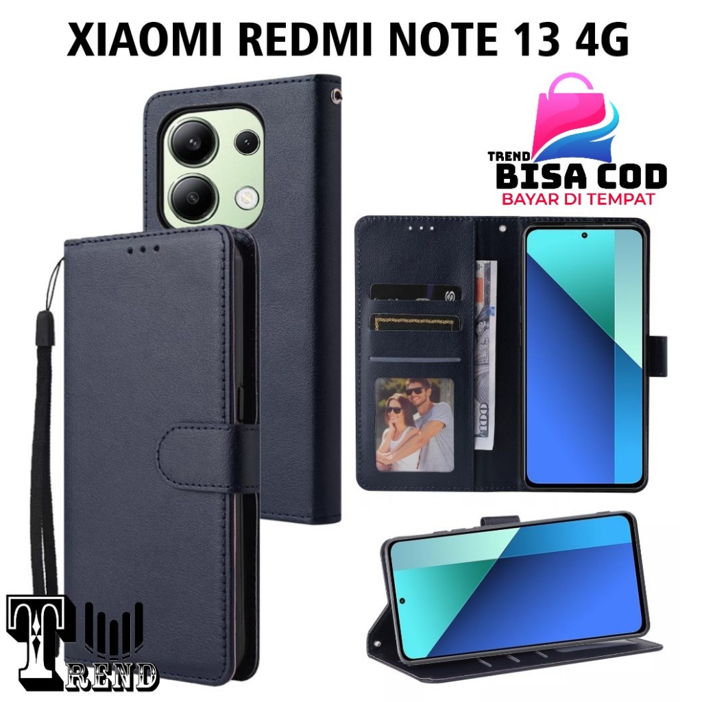 LEATHER CASE FLIP XIAOMI REDMI NOTE 13 4G - FLIP CASE KULIT UNTUK XIAOMI REDMI NOTE 13 4G