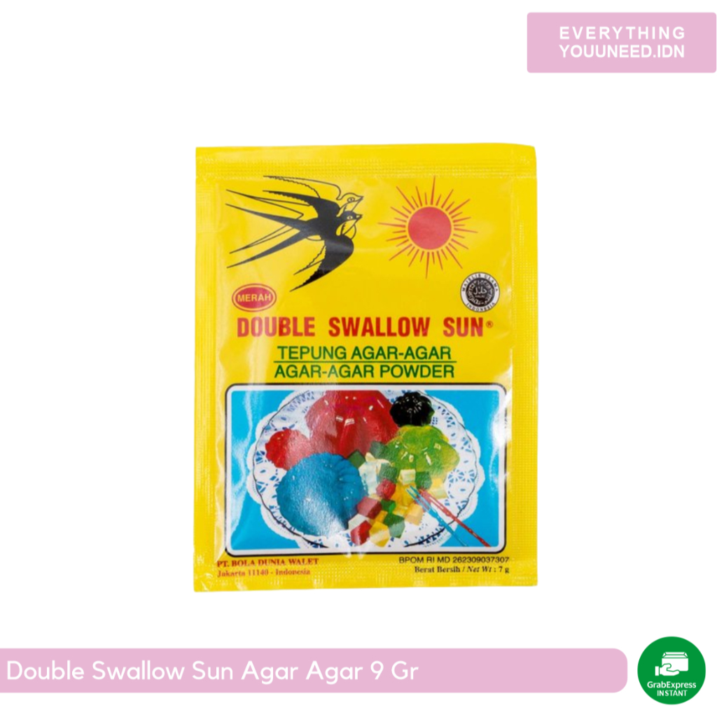 

Double Swallow Sun Agar Agar 9 Gr