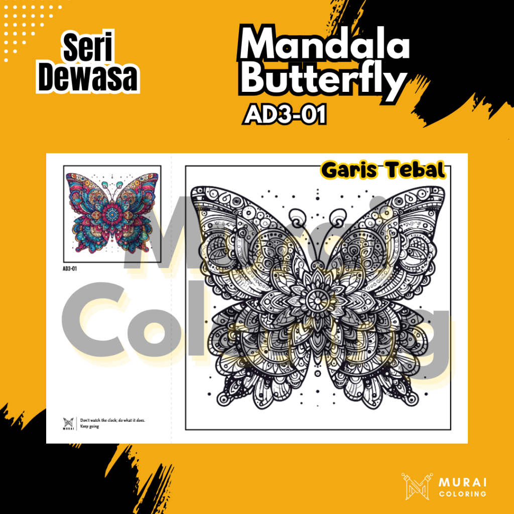 

Kertas Gambar Mewarnai Dewasa - Mandala Butterfly AD3