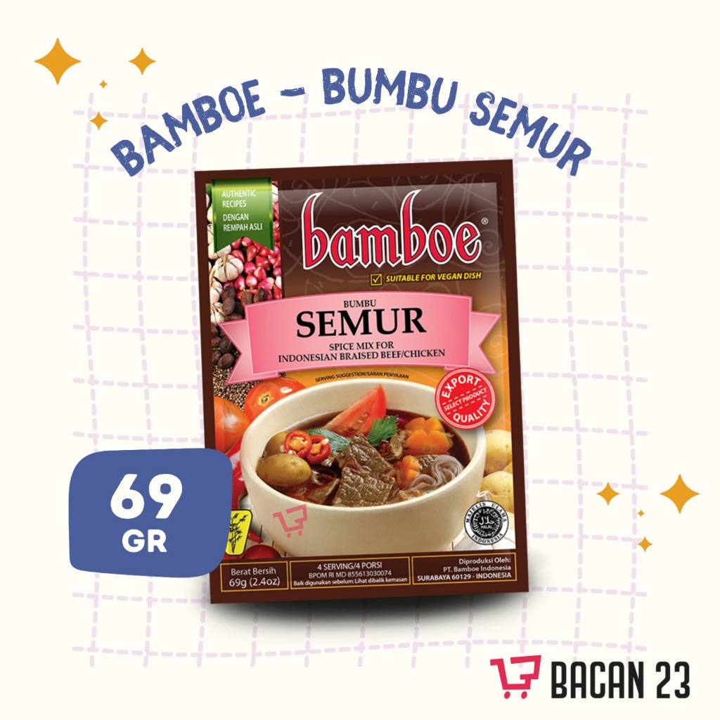 

Bamboe Bumbu Instan Semur (69 Gr) / Bumbu Dapur Instan / Penyedap Rasa