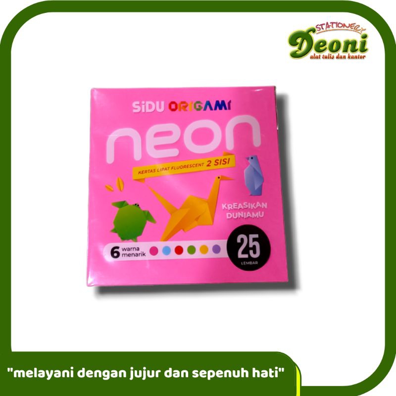 

SIDU Kertas Lipat / Origami Neon 2 sisi Isi 25 Lembar