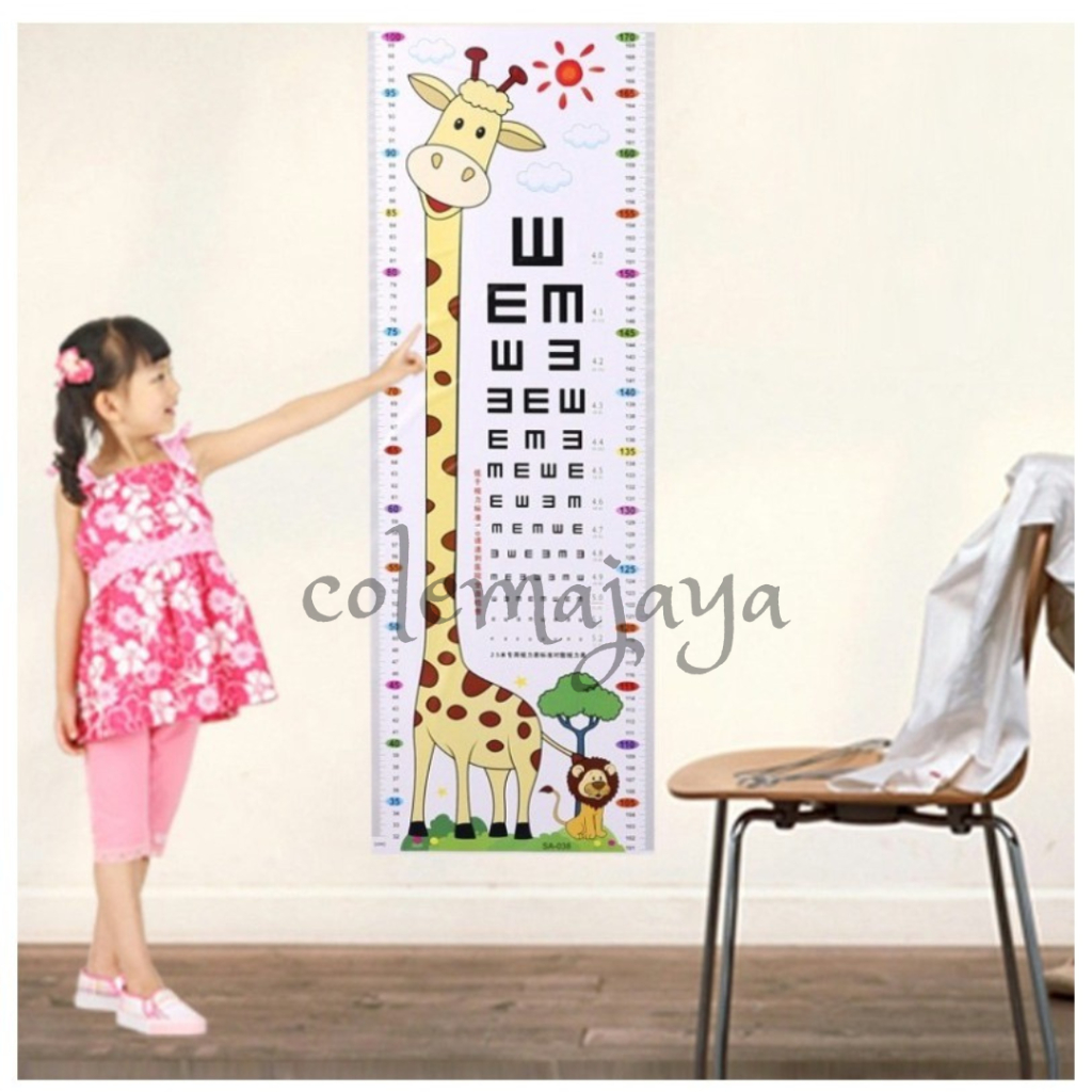 Badan Anak Motif Jerapah Grow Up Wallpaper|WALL STICKER PENGUKUR TINGGI BADAN JERAPAH