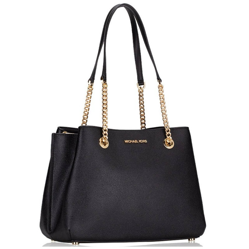 MK Teagen Large Satchel Leather Black