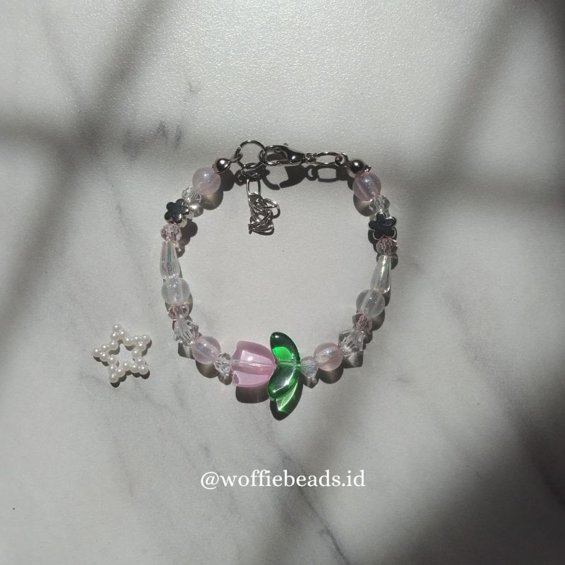 flower beads bracelet || beads bracelet || gelang manik || gelang