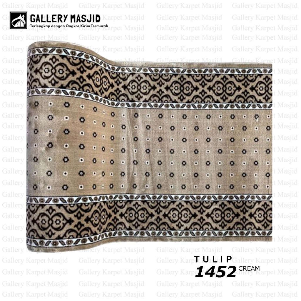 PT. GMI - Karpet Masjid Meteran Turki Tulip Tebal  12mm  Warna Krem / Karpet Masjid Roll / Sajadah M
