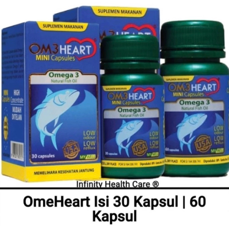 Om3 Heart Ome Heart OmeHeart Isi 30 Kapsul | 60 Kapsul