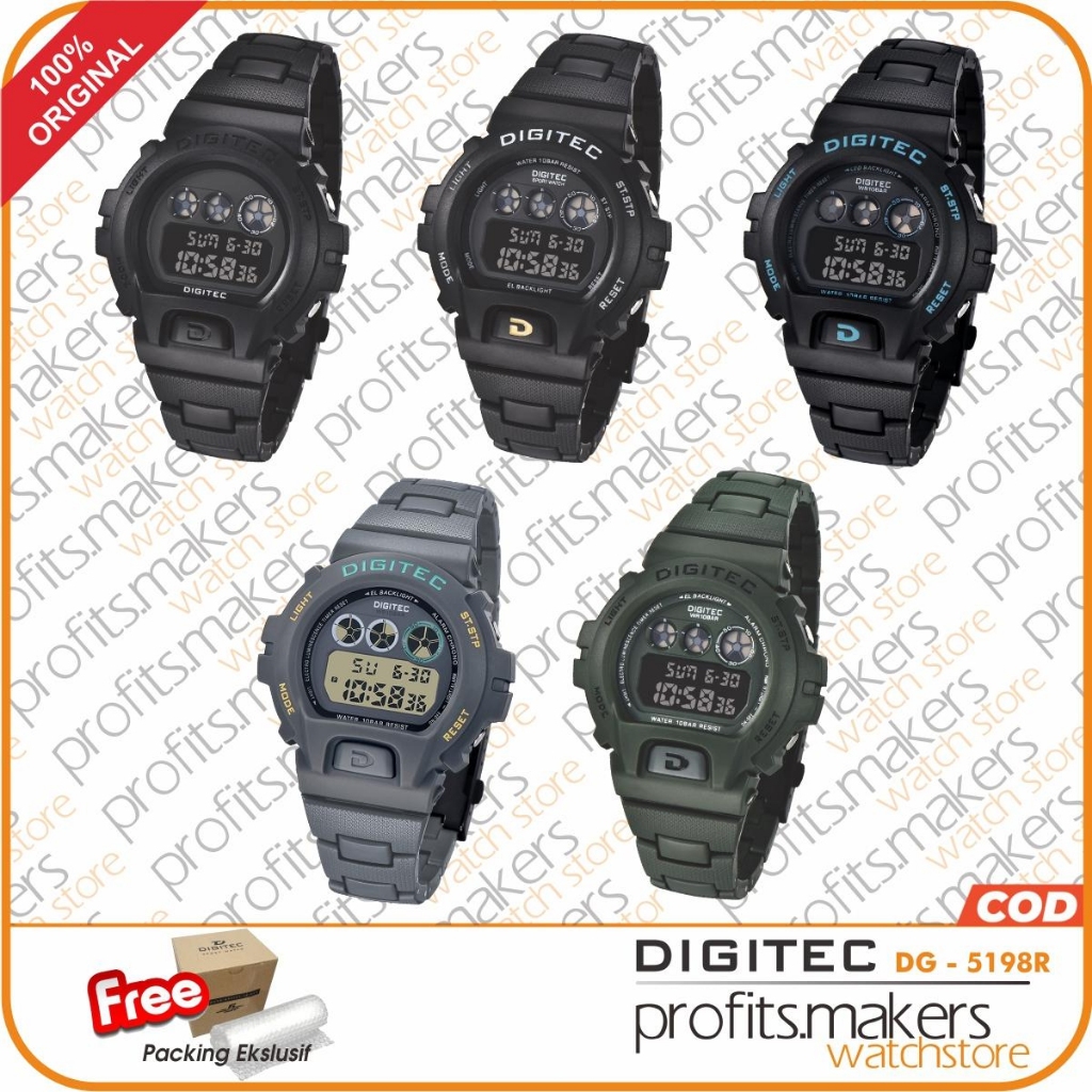 DIGITEC DG 5198 R / DG-5198R / DG5198R Resin Watch Jam Tangan ORIGINAL