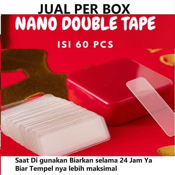 Hans - 1BOX 60 PCS  Tape Double Tip Bening Lakban 3M Super Perekat Lengket Sisi 2 Bagus Paling Murah