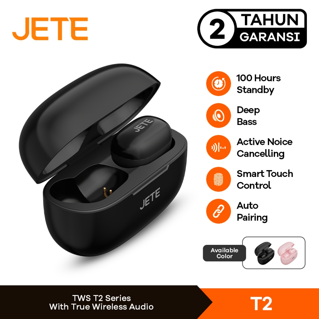 TWS Earbuds Headset Bluetooth JETE T2 | GARANSI 2 TAHUN