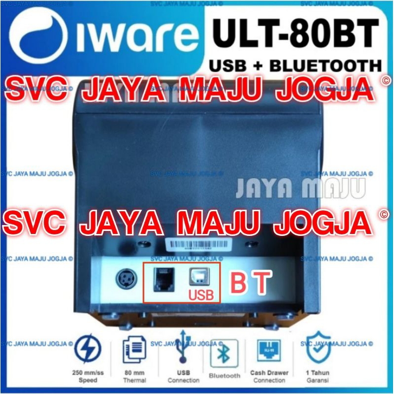IWARE  ULT 80 BT - USB BLUETOOTH - SPEED  250 MM/S  ||  PRINTER KASIR THERMAL - LINE PRINTING - AUTO