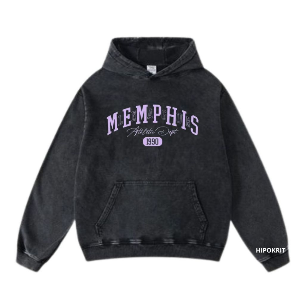 Sweater Hoodie Black Washing Memphis