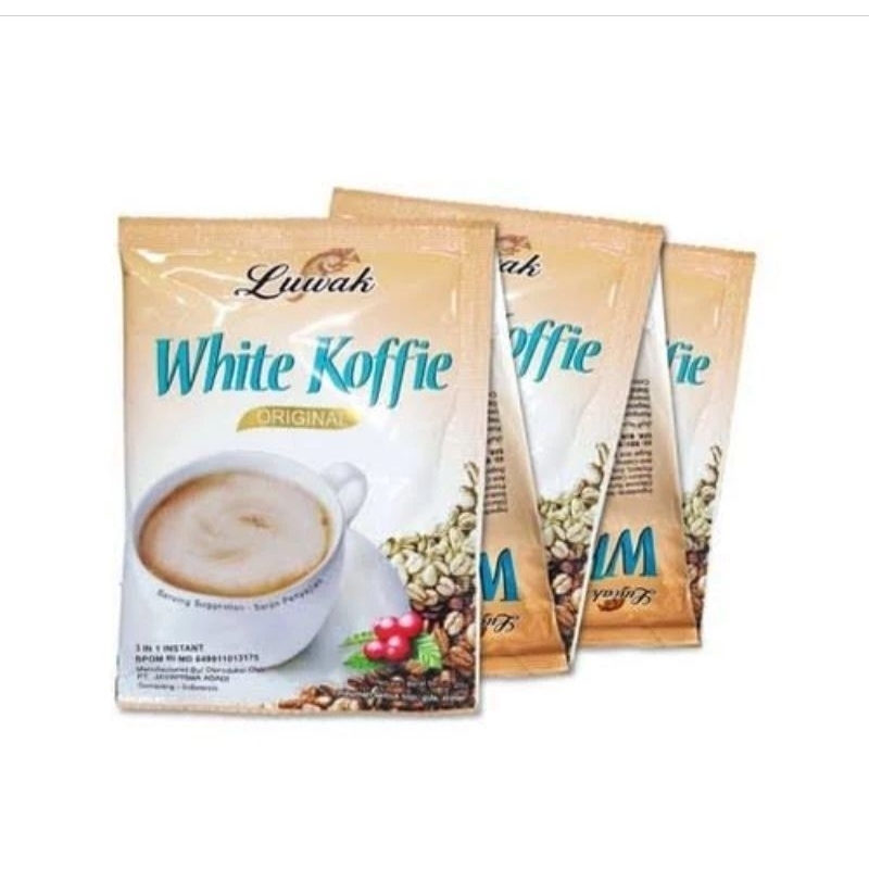 

Kopi Luwak White Koffie Original 10 Sachet x 20 Gram / Kopi Luwak White Coffe Original 10x20Gr (Renceng) / Kopi White Coffe / Kopi Luwak White Coffe original 20g Renceng ( ISI 10) / White Koffie Original Renceng