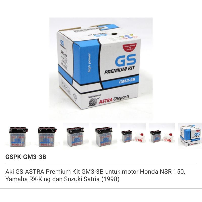 AKI MOTOR GS ASTRA GSPK-GM3-3B UNTUK MOTOR YAMAHA RX-KING/SATRIA 1998/NSR 150 ORIGINAL GS ASTRA