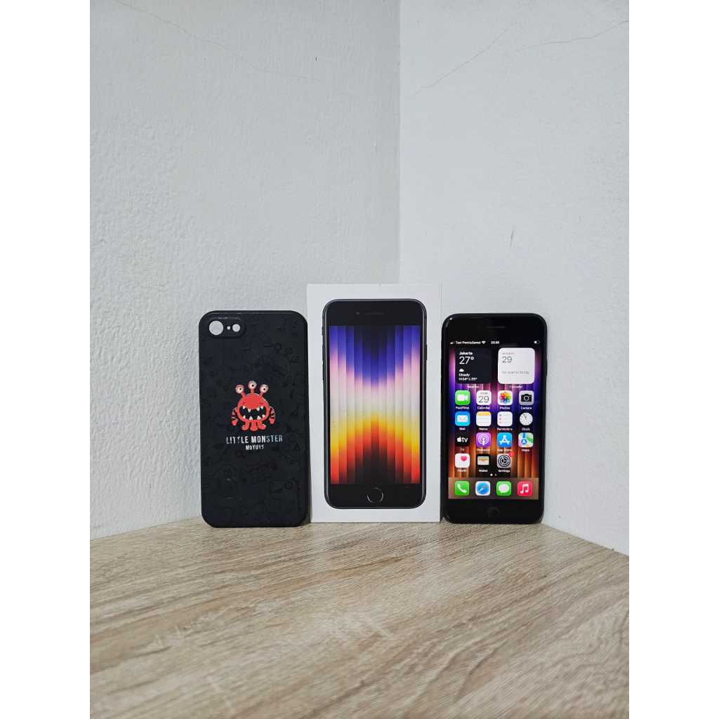 Apple iPhone SE 3 2022 Ex Resmi iBox 64GB 64 GB Midnight SE3 Fullset