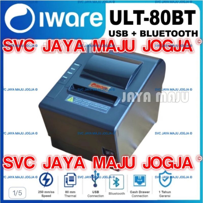 IWARE  ULT 80 BT - USB BLUETOOTH - SPEED  250 MM/S  ||  PRINTER KASIR THERMAL - LINE PRINTING - AUTO