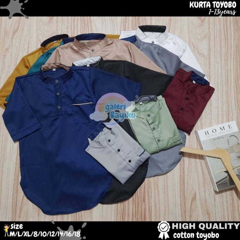 KOKO KURTA TOYOBO ANAK LAKI  REMAJA 10-13TH / KOKO KURTA ANAK 10 11 12 13TH / BAJU KOKO KURTA TOYOBO