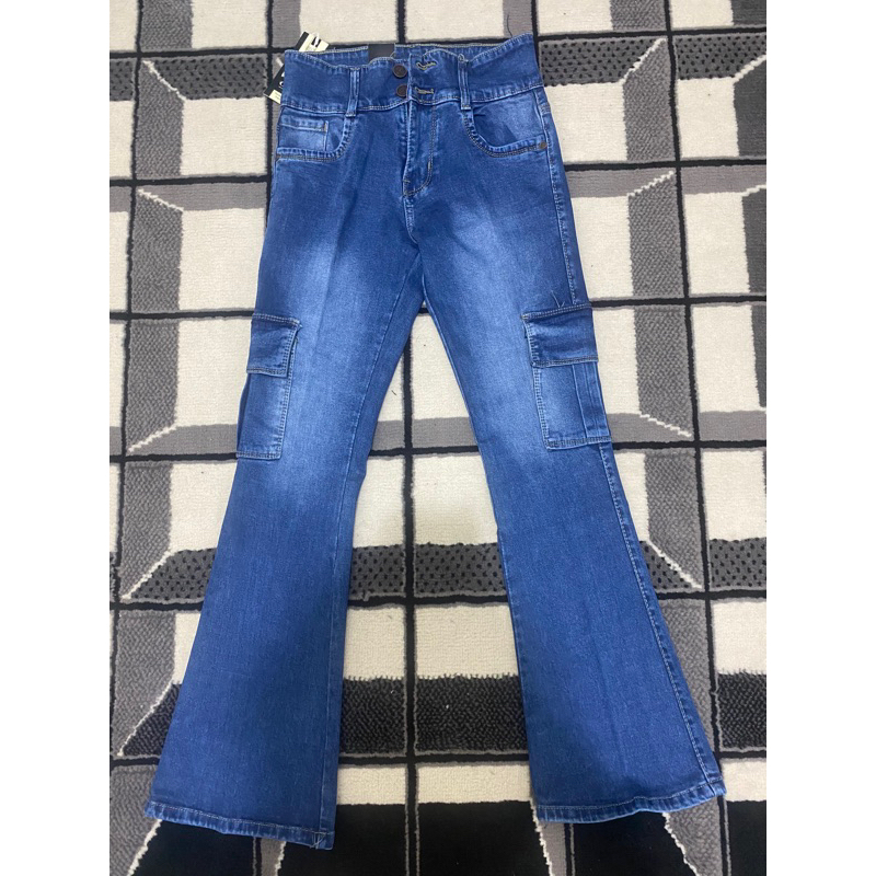 NEW CELANA JEANS CUTBRAY CARGO WANITA HIGHWAIST MERK GET IT Sz 27-34