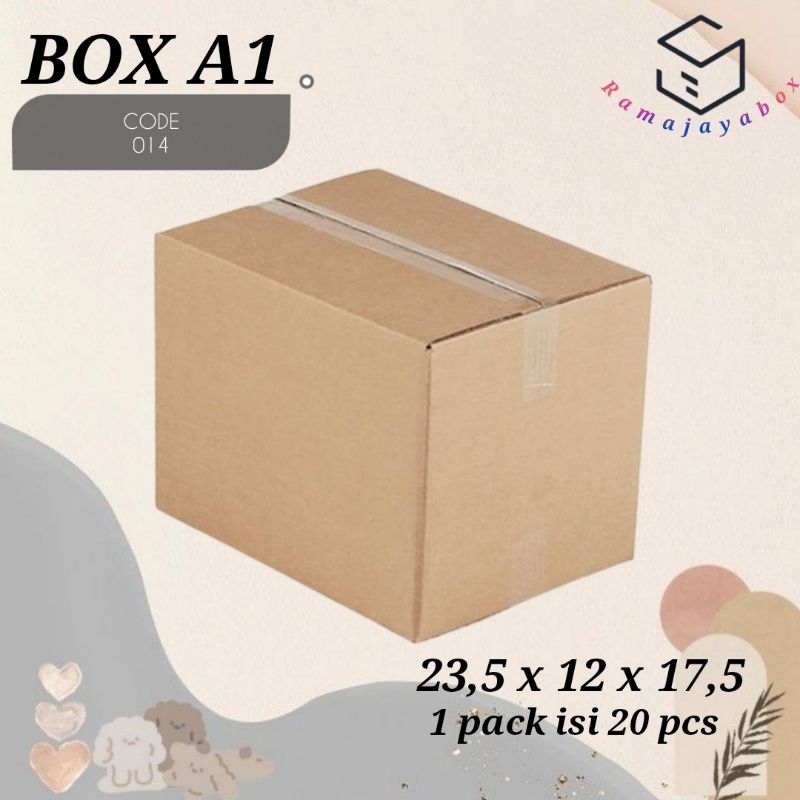 

(CODE 014) Kardus Karton Box Polos Uk 23,5 x 12 x 17,5 | 1 pack (20pcs)