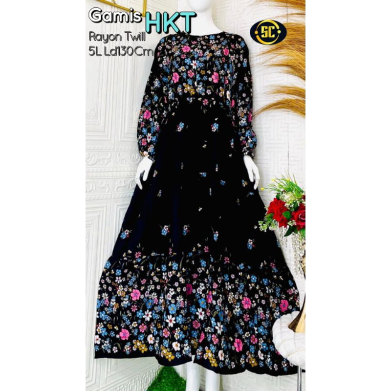 GAMIS HKT JUMBO RAYON TWILL MODEL TERBARU SUPER MEWAH/GAMIS WANITA IMPORT PREMIUM