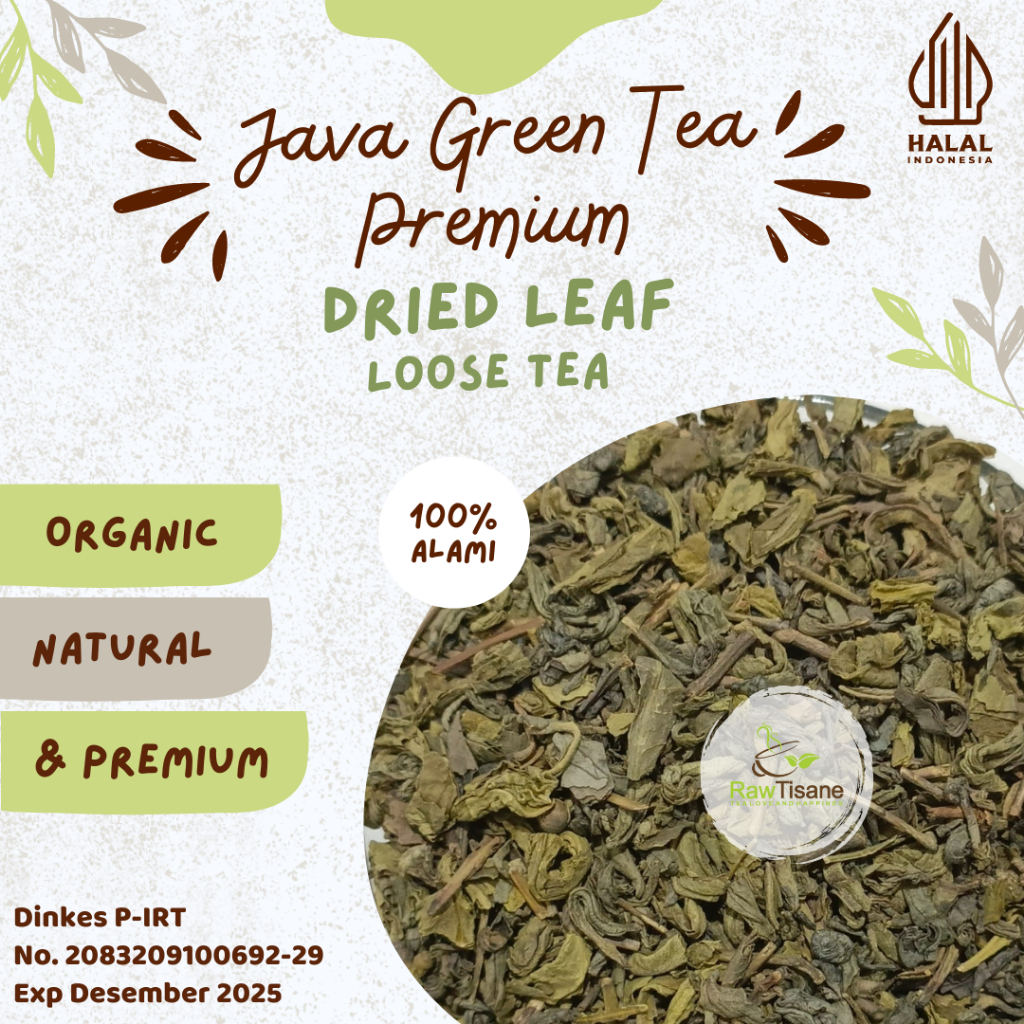 

RAW TISANE Java Green Tea Premium : Teh Hijau Jawa Barat Kualitas Premium Isi 100 Gram