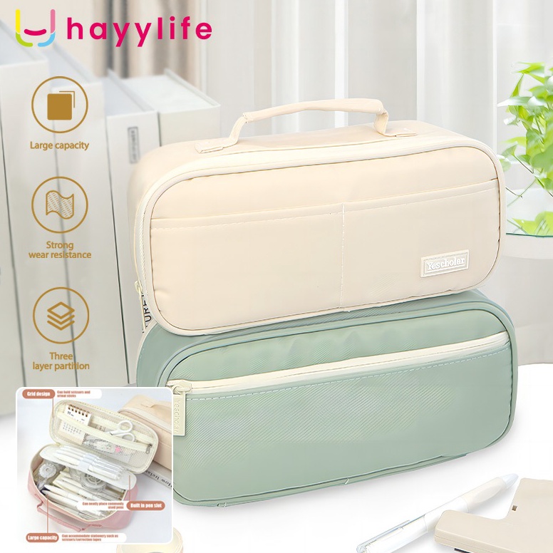 

HAYYLIFE Tempat Pensil Pencil Case Dengan Resleting Besar Dan Banyak Fungsi Tas Makeup Sederhana Dengan Pegangan Kapasitas Besar HLAIA92 ART K2R5