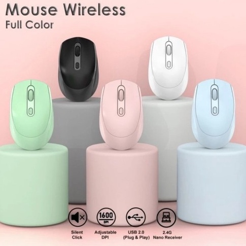 LANGSUNG KIRIM MOUSE WIRELESS DF DATAFAST WARNA PASTEL  MOUSE SILENT CLICK PASTEL COLOUR DF WIRELESS