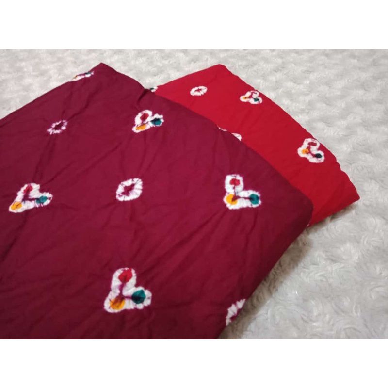 KAIN BATIK JUMPUTAN HANDMADE MARUN MERAH