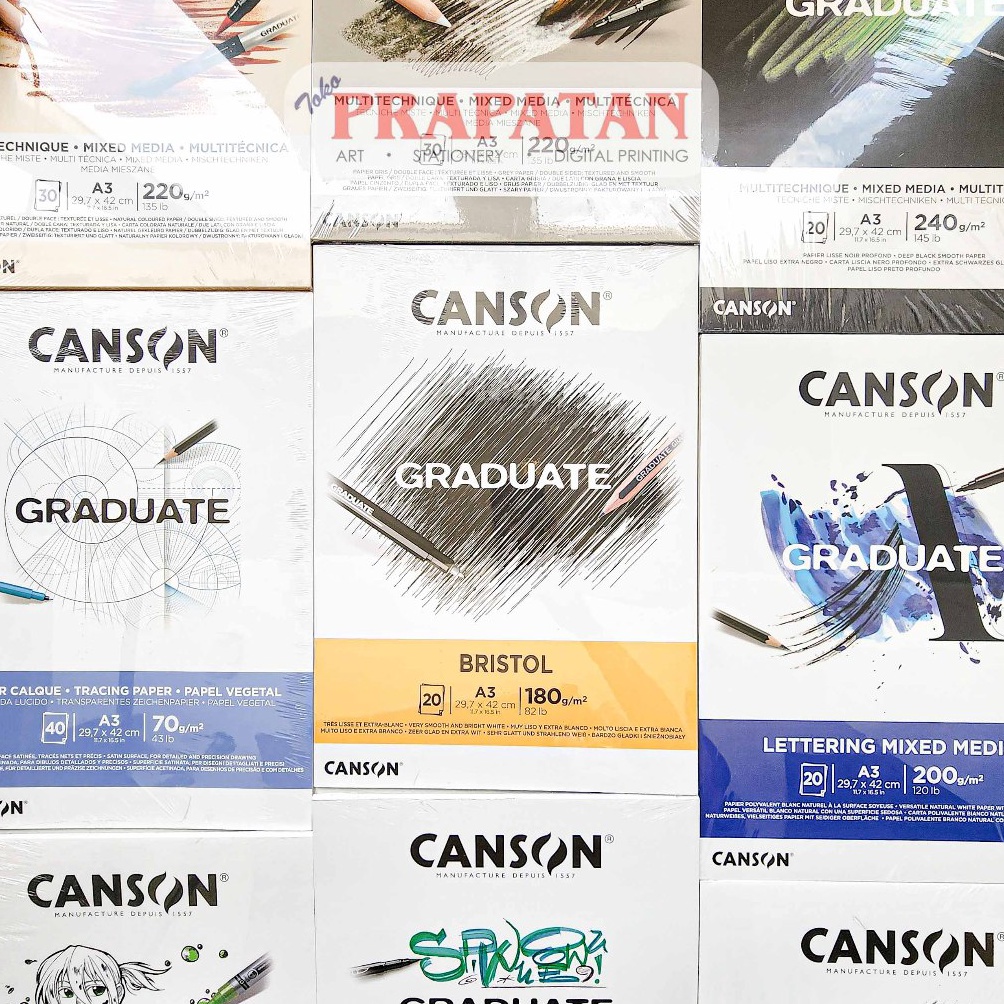 

GRADUATE Canson Drawing Pad A3 Mix Media Watercolor Sketch Acrylic ART C3F9