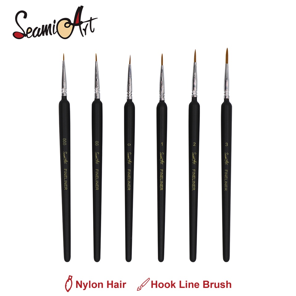 

SeamiArt 6pcs Hook Line Paint Brush set Kuas cat Warna air Cat akrilik Cat minyak Menggambar kuas ART E8B9