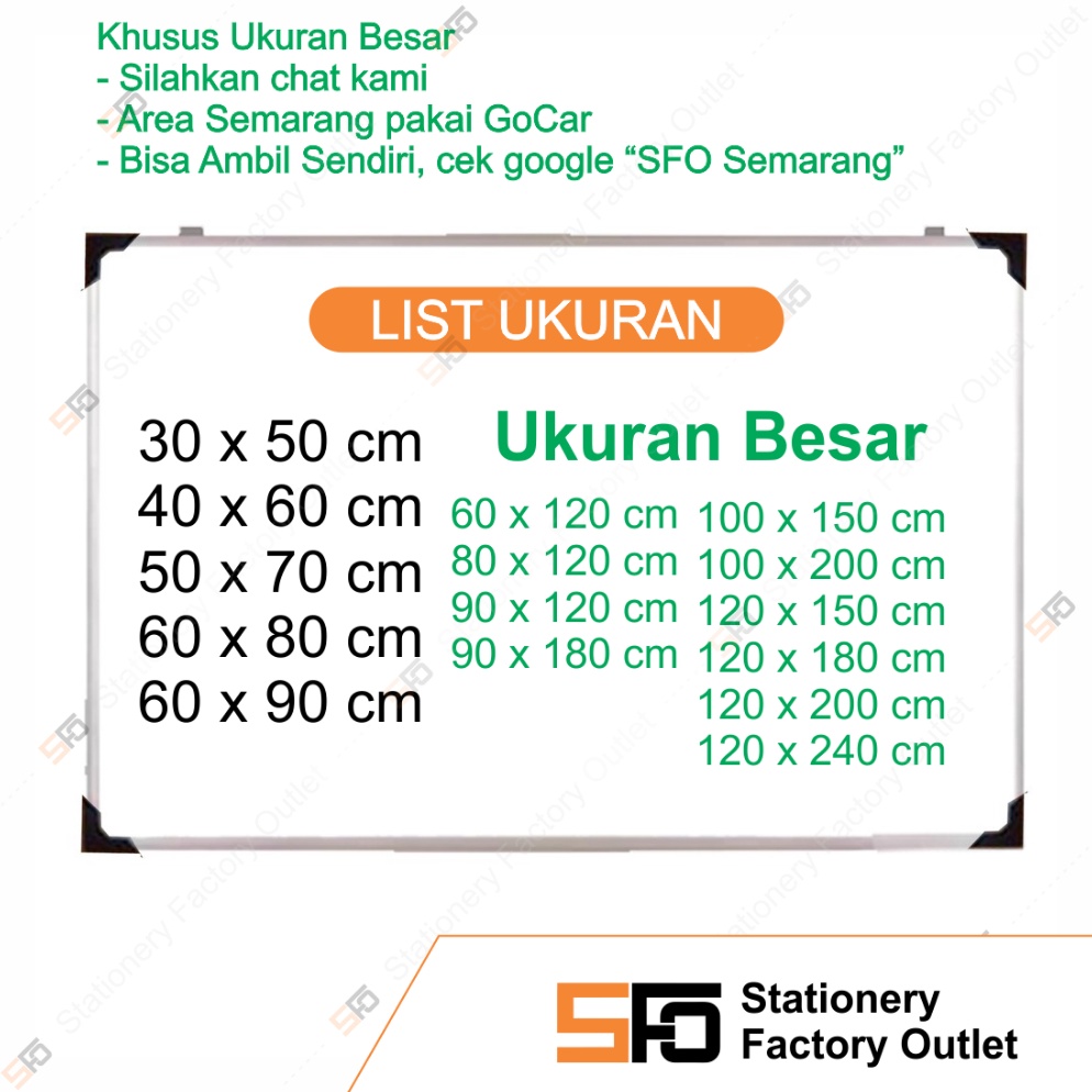 

Papan Tulis 4 x 6 cm Local Whiteboard SFO Semarang Official ART Z5B4