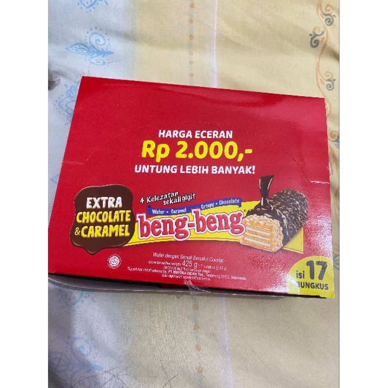 

NEW beng beng 1 box 17 pcs @ 25gr Double coklat mayora