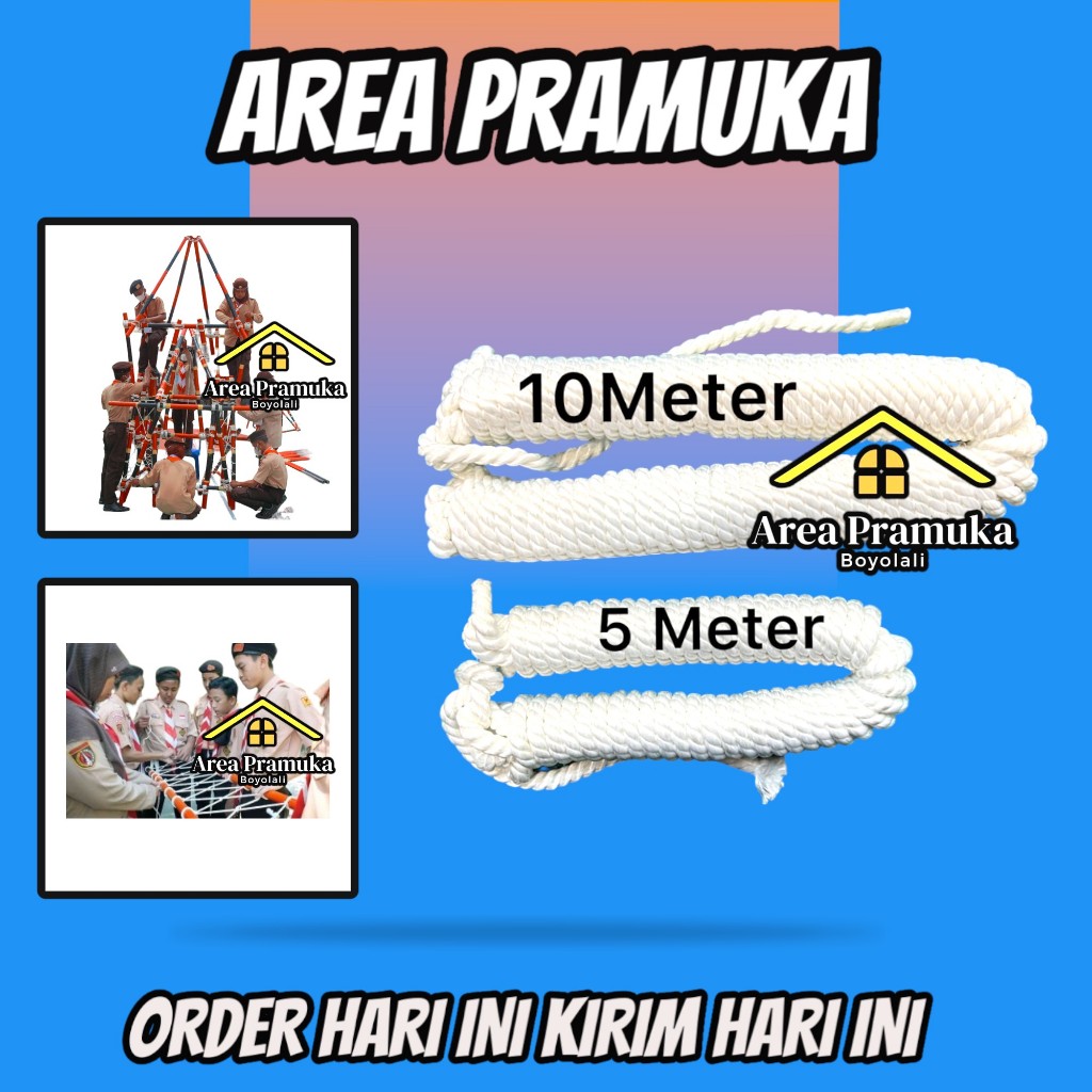 

Tali pramuka marlon 5 meter dan 10 meter ( bijian )