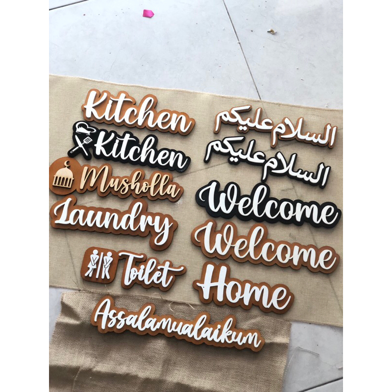 Rubby- Hiasan Dinding Welcome Sign kayu tulisan latin / Papan tanda / walldecor